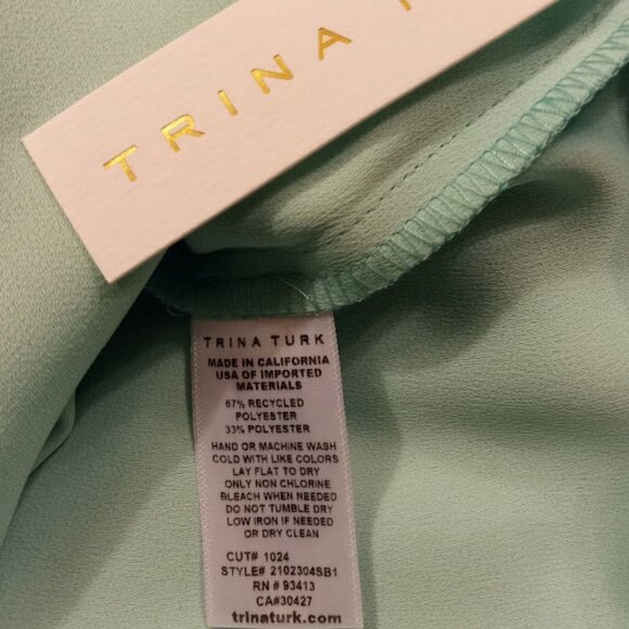 TRINA TURK, Ellyson Shift Dress, Light Aqua Size S New with Tags - Picture 6 of 6